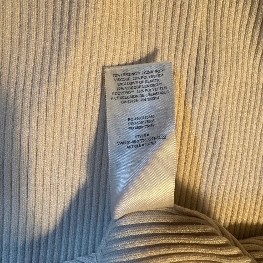Aritzia Babaton‎ Cream Midi Dress Mock Neck Cut Out Open Back Large - Picture 10 of 10